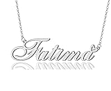 AOLO Fatima Heart Name Necklace Silver Stainless