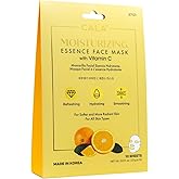 Cala Moisturizing Essence Face Masks with Vitamin C - 10 Sheets Hydrating Sheet Masks for Radiant, Smooth Skin