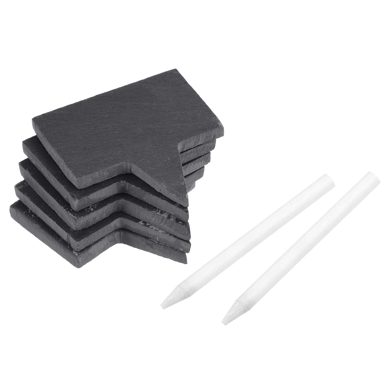 PATIKIL Plant Labels with Pen, 5Pcs Slate Square Shape Marker Tags for Outdoor Indoor Garden
