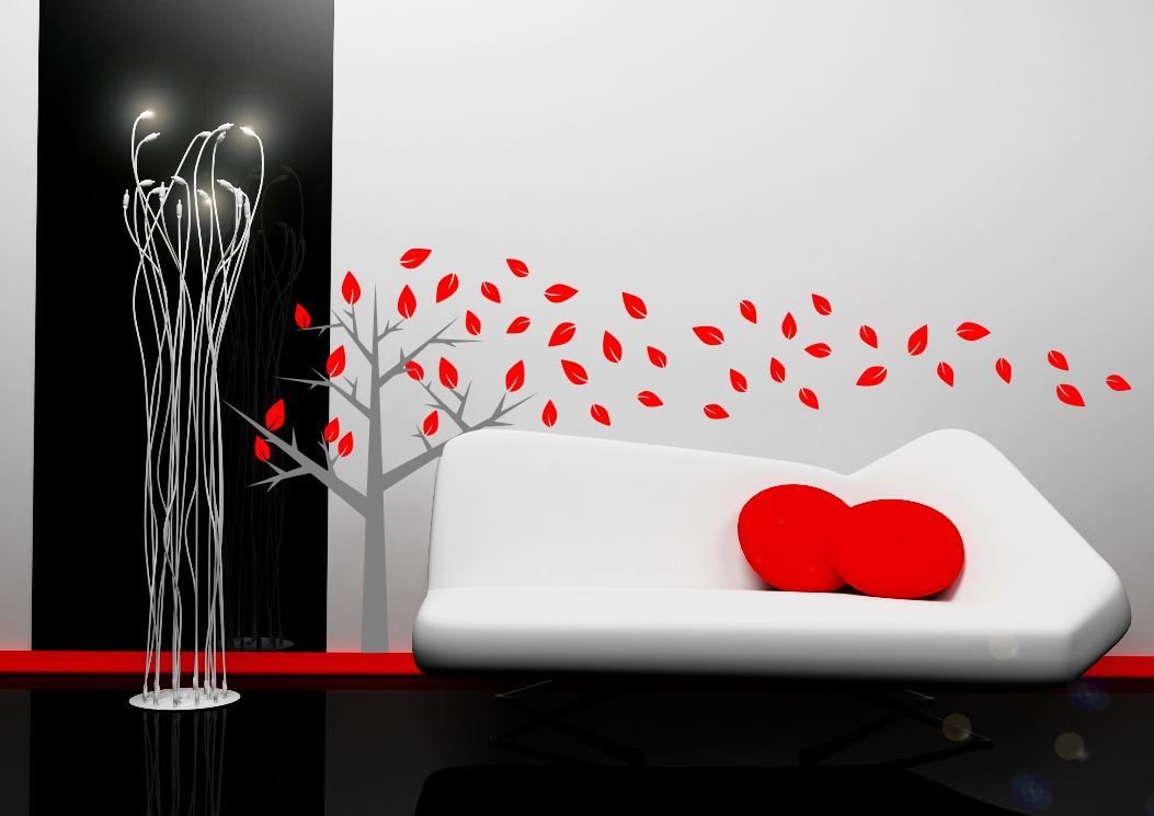 Tree Leaves flowers Bathroom Kids Bedroom Wall Sticker Wall Art Mural Decal