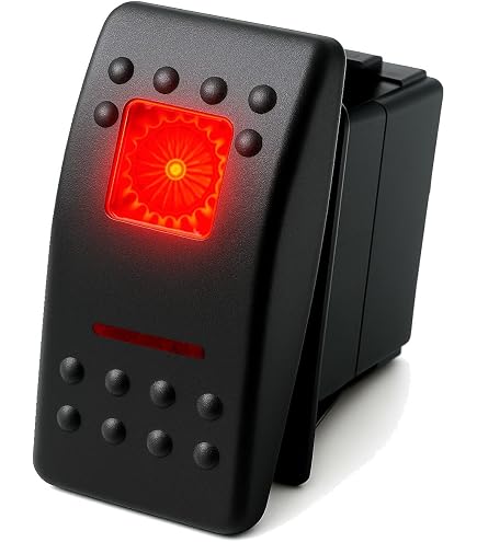 Car Boat LED Tail light Rocker Switch RED SPST ON-OFF 12/24V