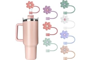 VELACO 7Pcs 0.4in/10mm Diameter Silicone Straw Covers Cap Compatible with Stanley 20 30&40 Oz Cup, Straw Toppers for Stanley 40 Oz Tumbler with Handle, Dust-Proof Straw Caps for Water Bottle