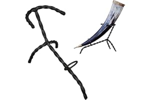 Lord of Battles Medieval Hand Forged Iron Horn Stand for Drinking Horns Viking Ale Mead Stand for Display and Décor