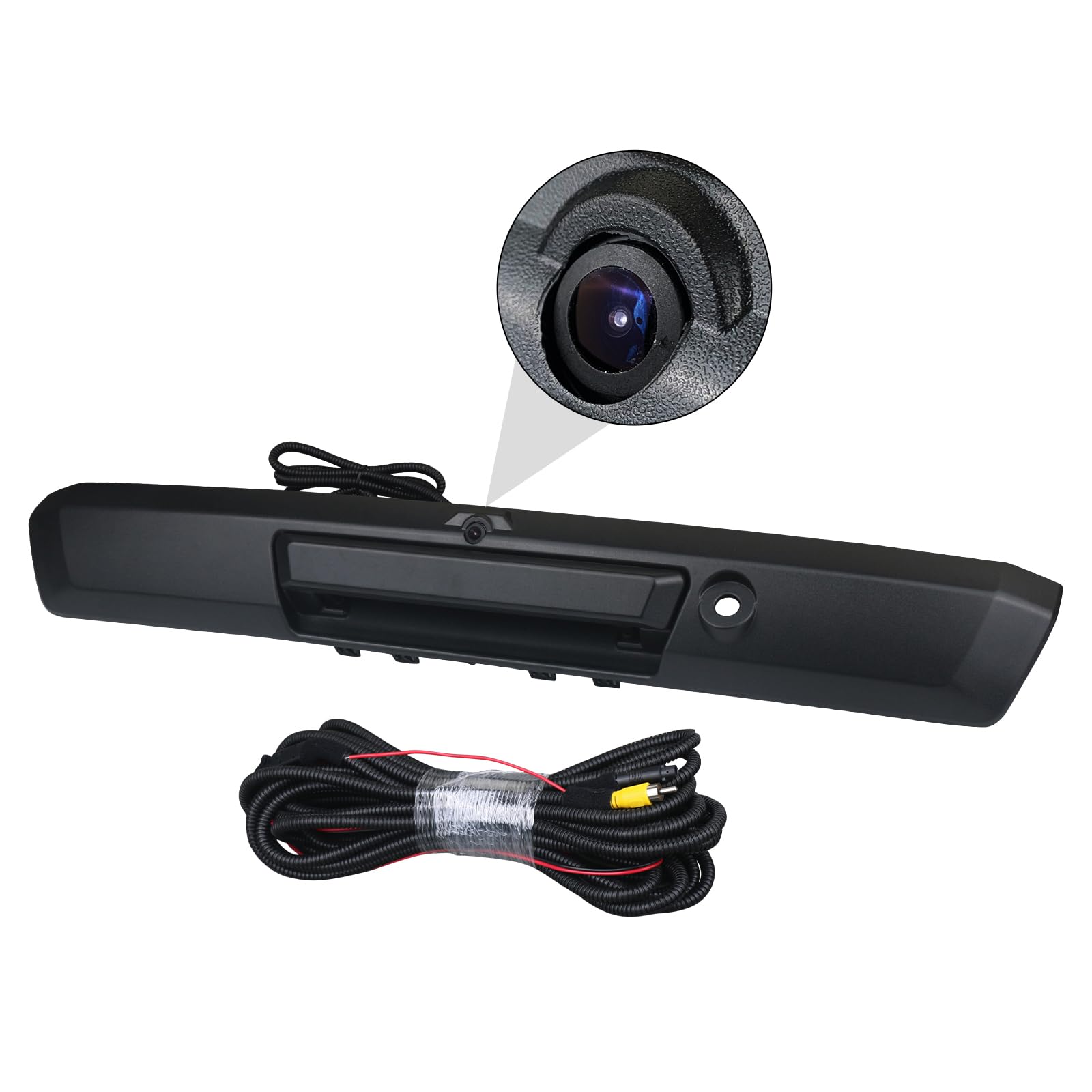 Photo 1 of ***HEAVILY USED SCRAPES & SCRATCES** TQPONLY Tailgate Handle with Rear View Backup Camera,Compatible with 2017-2020 Ford F250 F350 F450 F550 Super Duty Pickup Rear Door Latch Handle (Textured Black)