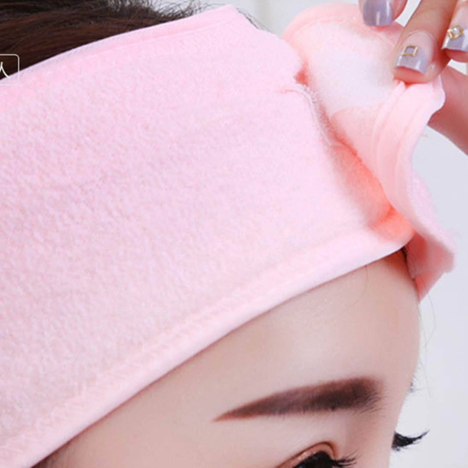 Spa Facial Headband for Women, Soft Terry Cloth with Adjustable Hook and Loop, Comfortable & Secure Fit for Skincare Makeup - Image 3
