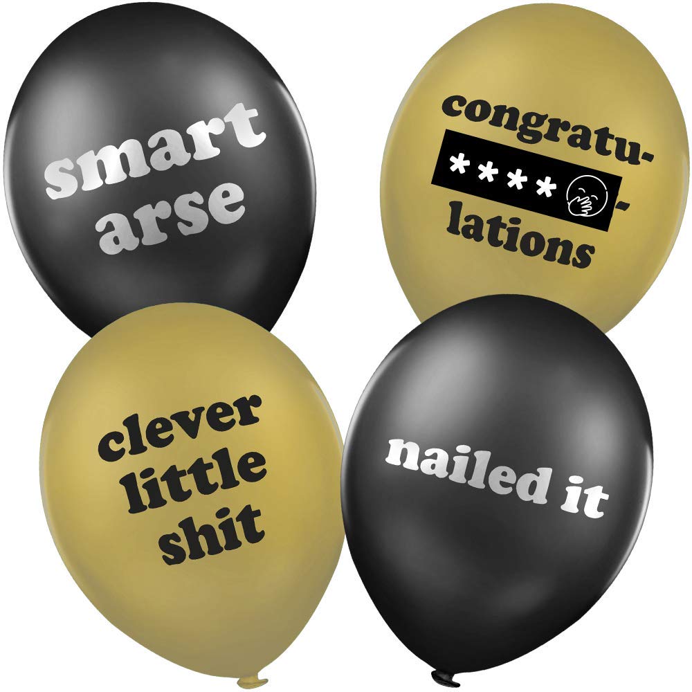 Congratulations well done balloons decorations - for graduation, exam results, driving test, new job, promotion - 12 pack