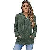 Womens Fall Oversized Sweater Hoodie with Long Sleeves Button Hood and Pocket