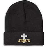 Custom Beanies for Men Christian Cross Jesus Faith Jesus Christ Skull Cap Winter Hats for Women One Size