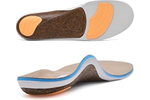 VALSOLE Cork Support Insoles for Men Women,Plantar Fasciitis Arch Support Orthotics Inserts,Relieve Flat Feet,Metatarsalgia,F