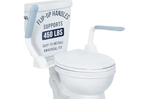 Vive Toilet Safety Rail with Flip-Up Handles - 450 lb Capacity Senior Safety Frame for Elderly & Disabled - Handicap Grab Bar Riser Stand Assist with Arms for Bathroom Assistance & Raised Toilets