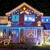 Christmas Lights Projector – 10 Piece Pattern Multicolor Rotating Led Xmas Light for Outdoor Decoration and Year Round Festivities from Novapolt.