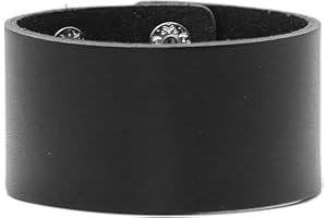 SHIMERITI Punk Rock Simple Wide Pu Leather Adjustable Cuff Bracelet