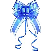 10PCS Iridescent Blue Gift Bow - Perfect Large Pull Bows for Gifts Wrapping, Man Present Decoration Birthdays Holiday and More(6 inches)