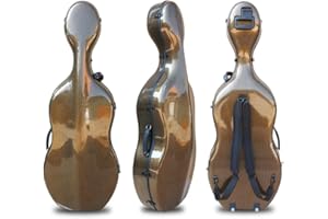 Yinfente Cello Case 4/4 Full Size Carbon Fiber Embedded Handle,Hard Shell With Lock & Backpack Straps,Wheels Waterproof And Lightweight Cello Hard Case 4/4 For Musicians