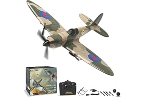 VOLANTEXRC RC Plane 3 Channel Remote Control Plane Fighter Spitfire with 6-axis Gyro, 2.4GHz RTF Radio Controlled Aircraft Easy to Fly for Beginners Adults (76205 RTF)