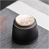NS Online Black Small Urn Ashes Keepsake - 3 inches Ceramics Sharing Small Urn, Capacity 10 Cubic inches Memorial urn 1 piecefor Human, Pets - Honor Your Loved One Lost
