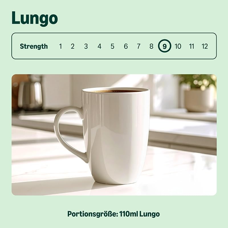 Lungo Aluminium-Kaffeekapseln, kompatibel mit Nespresso, mittelgeröstet, 100 Stück (5 Packungen mit je 20 Stück) – Rainforest Alliance zertifiziert