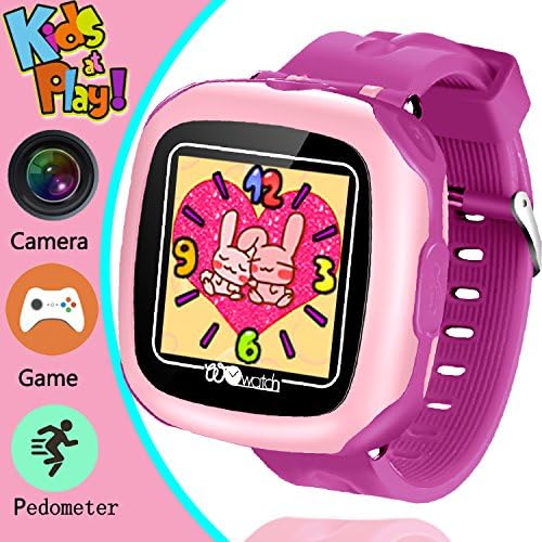 Kids Game Smart Watch, YAKOO 3-12 Year Kids Smartwatch with Camera 1.5" Touch Screen Boys Game Watch with Alarm Clock Pedometer Girls Sport Digital Wrist Watch Outdoor Children Learning Toy, Purple