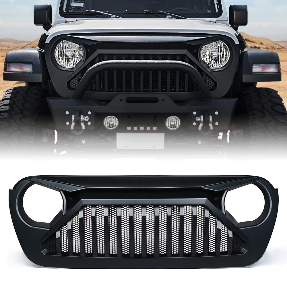 Buy Xprite Matte Black Front Grill with Mesh Grille Cover for 2018 and
