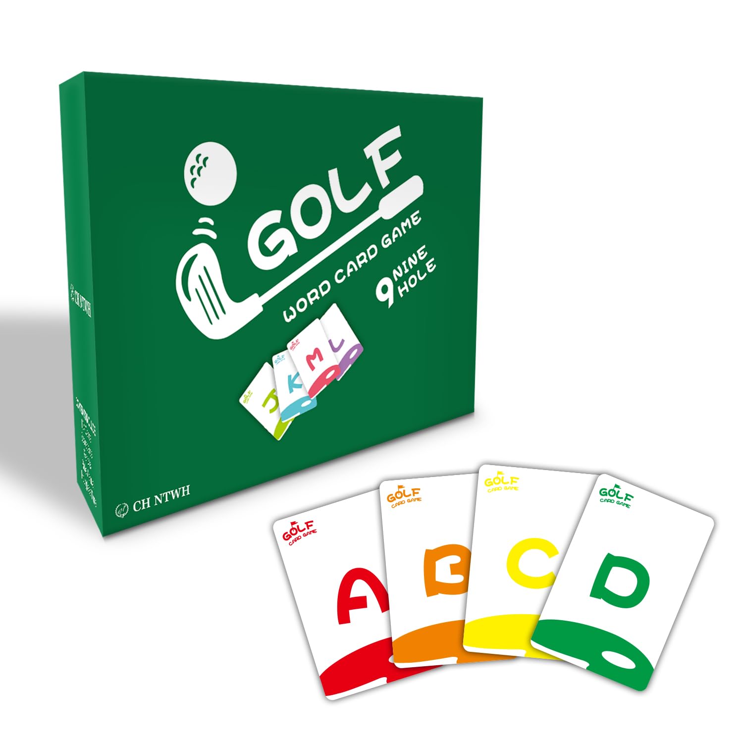 CH NTWH Golf Word Card Game - Fun Word Game for Ages 8+ (2-4 Players), Easy to Learn and Strategy, Playful Desk Game for Family Game, Golf Themed Party, Any Occasion.