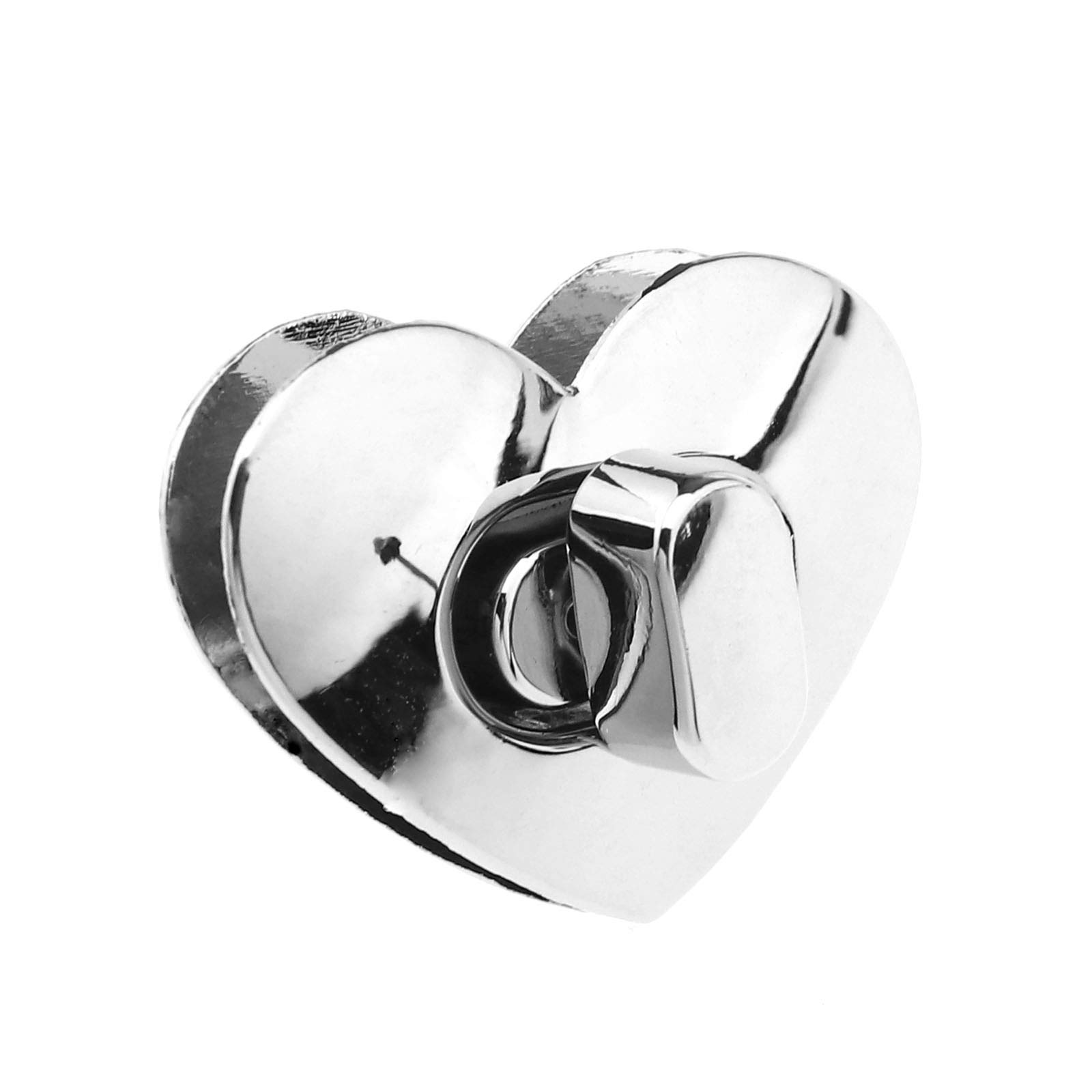 OTOTEC 10 Set of Silvery Metal Heart Shape Turn Lock Kit for Purses Bags Photograph Album Leather Fabric Wallet