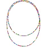 MURNA KARE Colorful Beaded Necklaces for Women - Boho Rice Beaded Long Layered Necklace, Colorful Bead Chain Jewelry Gifts | Anthropologie Jewelry for Women