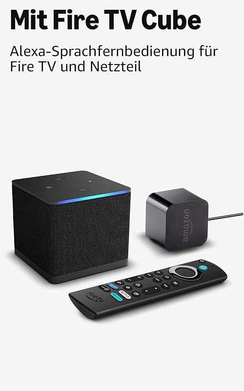 Fire TV Cube (Neueste Generation) | Streaming-Mediaplayer mit Sprachsteuerung mit Alexa, Wi-Fi 6E, 4K Ultra HD, finde Serien schneller mit Alexa+