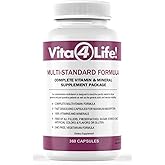 Vita4Life!® Multi-Standard Formula • Complete Vitamin & Mineral Complex • 360-Capsules • Fast-Dissolve Veggie Caps • No Fillers, GMO, Gluten, Dairy • 50+ Nutrients (A-Zinc)
