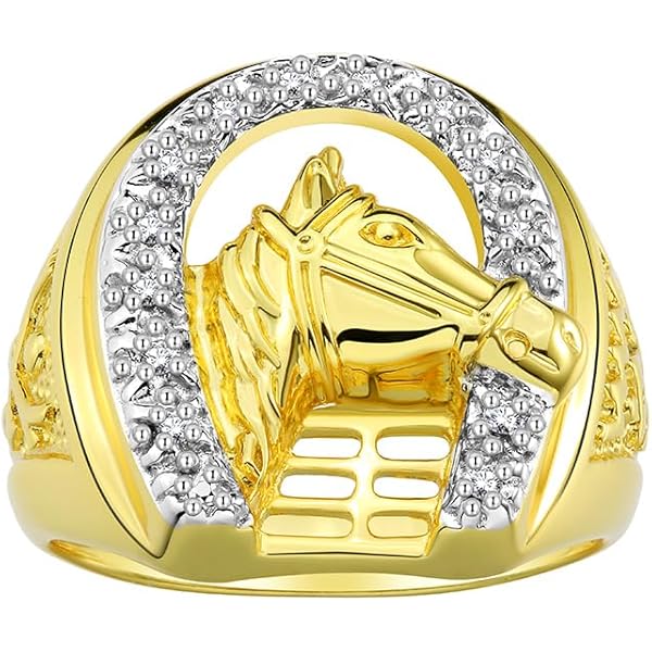 RYLOS Mens Rings Yellow Gold Plated Silver USA Flag Designer Ring With
