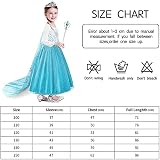 URAQT Princess Dress with Crown Wand Gloves Tiara Wig for Girls 130 view 4