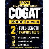 Gifted and Talented Test Prep for the CogAT&reg; &mdash; Grade 2: Two Practice Tests with Detailed Answer Explanations, Audio Files, and Scoring Guide (CogAT&reg; Mastery for Gifted Placement)