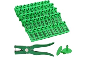 LUCKY FARM Sheep Ear tag Plier &001-100 Numbered Ear Tags for Goat Pins(Green)
