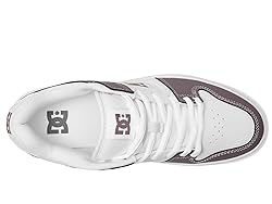 DC Men's Manteca 4 Skate Shoe, White/Plum, 7.5