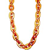 LCPQMZGH Jumbo Plastic Chain Necklace Hip Hop Rapper Gold Chain for Party Costume Accessory, 31.5Inch/35.4Inch/39.4Inch