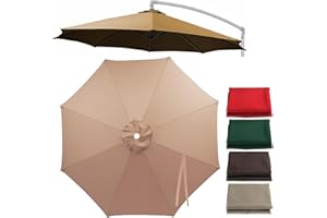 Cantilever Umbrella Replacement Canopy 7.5ft/9ft/10ft/11ft 6/8 Ribs, Fade Resistant Outdoor Offset Patio Umbrella Fabric Cove