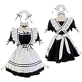 CarolynDesign Japanese Girl Anime Cosplay Costume Maid Ladies French Apron Apparel Set Sailor School JK Clothing