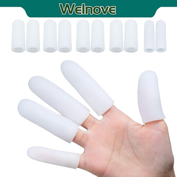 Welnove Gel Finger Protectors Cots 10 Pack Finger Sleeves Softer