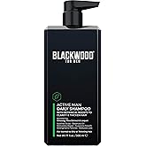 BLACKWOOD FOR MEN Active Man Daily Shampoo - Thickening & Clarifying Shampoo for Normal to Oily Hair or Scalp - Fights Hair Loss - Natural Vegan Formula - Sulfate Free with Ginseng & Aloe Vera (17oz)