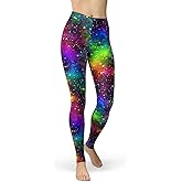 sissycos Women's 80s Leggings Buttery Soft Rainbow Stripes Printed Stretchy Pants