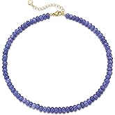 chorfla Beaded Gemstone Necklaces for Women, Bohemian Colored Choker Natural Stone Bead Decoration Summer Beach Handmade Jewelry Necklace