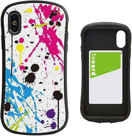 Amazon Co Jp I Select Iphone Xr ケース Colorful Ink 背面 カード収納 強化ガラス 耐衝撃 Tpuバンパー ホワイト カラフル インク 家電 カメラ