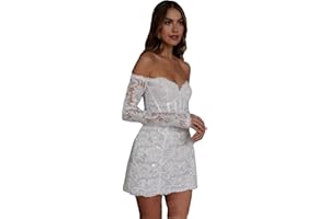 TOHXZCUS Women's Short Wedding Dresses with Detachable Sleeves Flower Lace Appliques Embroidery Tulle Prom Dress Strapless