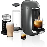 Nespresso Vertuo Plus Deluxe Coffee and Espresso Maker by Breville, Titan with Aeroccino Milk Frother