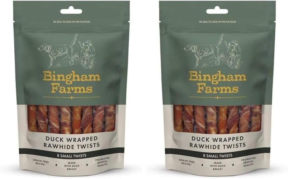 Natures Deli Bingham Farms Duck Wrapped Rawhide Twist Treats Small 80 g Pack of