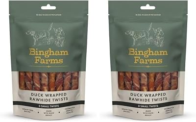 Natures Deli Bingham Farms Duck Wrapped Rawhide Twist Treats Small 80 g Pack of