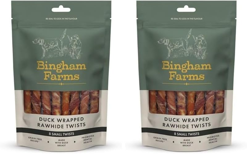 Natures Deli Bingham Farms Duck Wrapped Rawhide Twist Treats Small 80 g Pack of