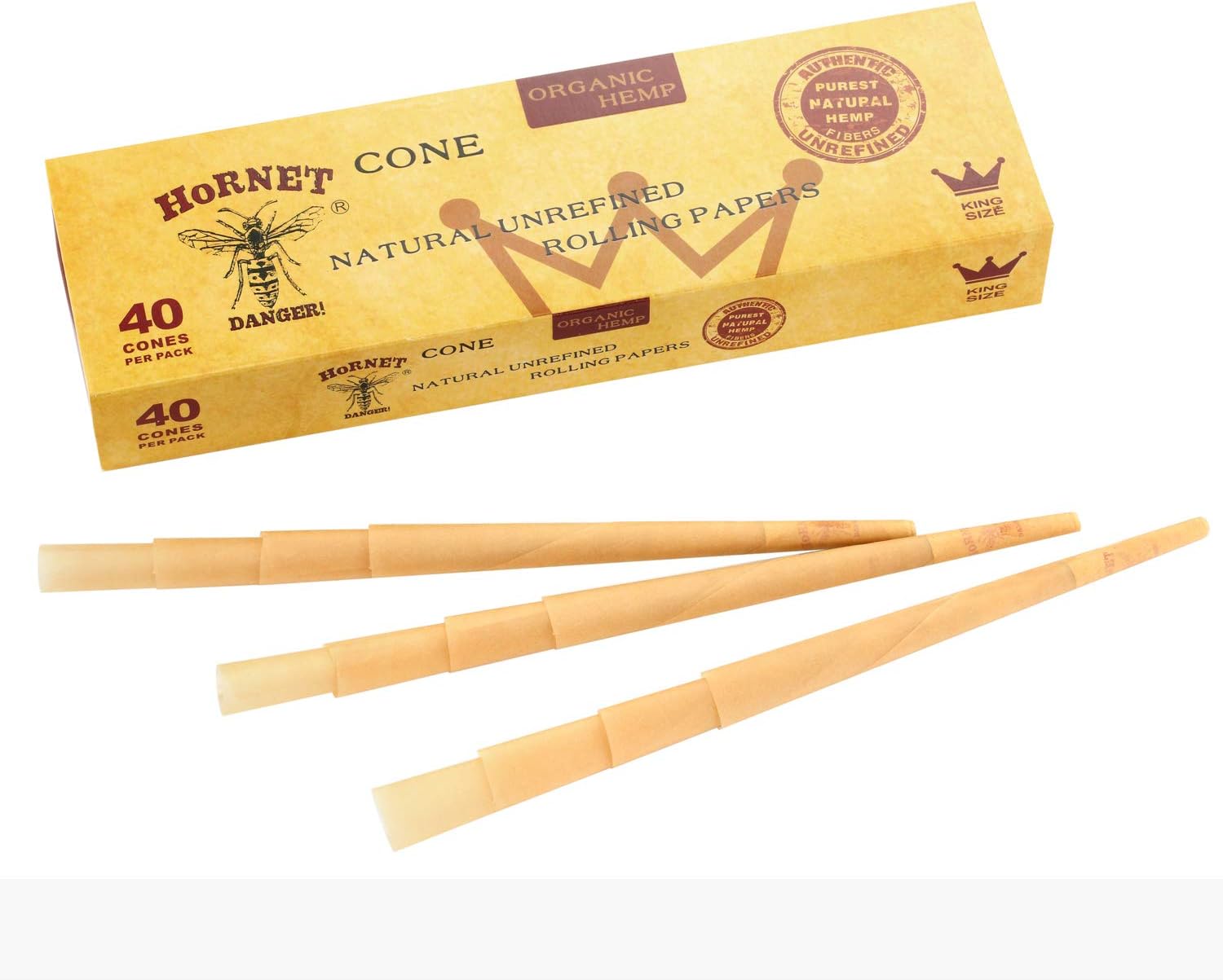 PreRolled Cones, 40 PCS Cigarette Tubes of King Size, Raw Cones