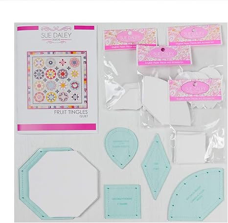 Amazon Co Jp Sue Daley Designs フルーツティングルキルトパターン Epp英語ペーパーピーシングスターターキット ペーパーとテンプレートパッチワーク裁縫 ホーム キッチン
