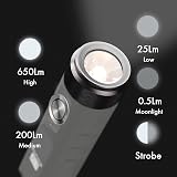 RovyVon A1 Keychain Torch 650 Lumen EDC USB C Rechargeable Five Modes view 6