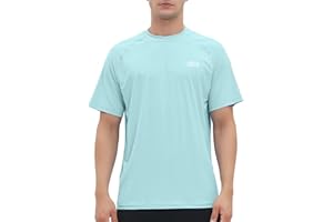 Riverruns Men's Rash Guard Swim Shirt Short Sleeve Quick Dry UPF 50+ Sun Protection Fishing T-Shirt